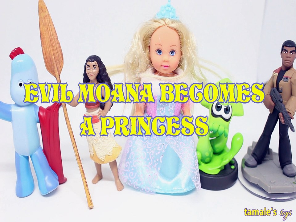EVIL MOANA BECOMES A PRINCESS IGGLEPIGGLE EVI LOVE INKLING SQUID FINN STAR WARS FORCE AWAKENS  Toys BABY Videos, DISNEY
