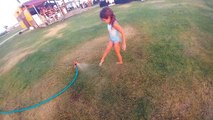 Antalya Lara plajda dev şişme kaydıraktan kayıyoruz, eğlenceli çocuk videosu