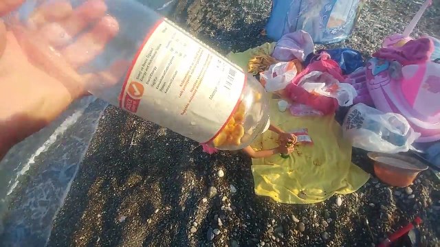 Denizde basit yöntemle balık tuttuk, eğlenceli çocuk videosu, sualtı görüntüleri