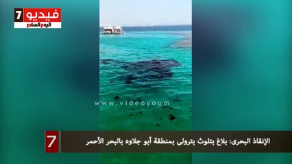 الإنقاذ البحرى: بلاغ بتلوث بترولى بمنطقة أبو جلاوه بالبحر الأحمر