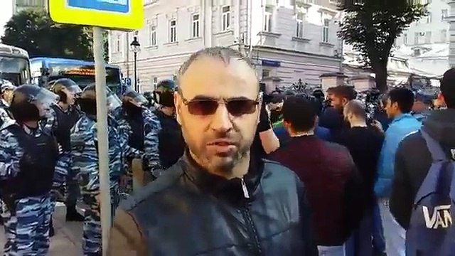 В Москве у посольства Мьянма митинг Мусульман, где Мусульмане против геноцида Мусульман Буддистами