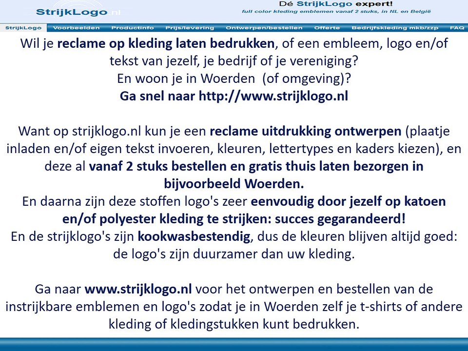 Reclame kleding bedrukken Woerden