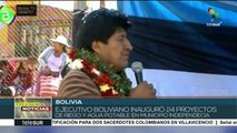 Bolivia: inaugura Evo Morales proyectos de riego en Independencia