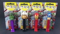 Marvel Avengers Hulk Iron Man Thor Captain America Pez Candy Dispensers Set of 4