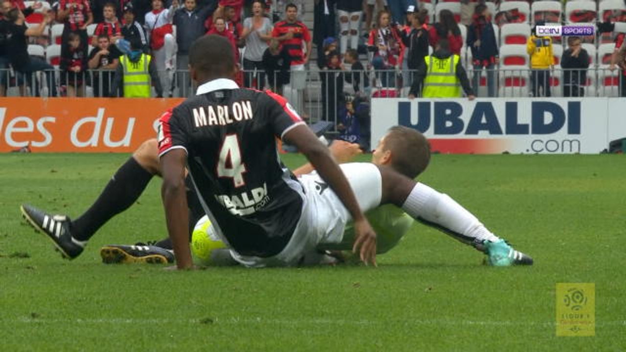 Referee Turpin takes a tumble