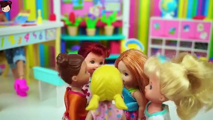 Elsa & Anna Babies Go to Preschool - Barbie Day Care Toddler School Toys Set