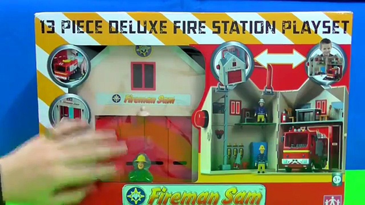 Fireman Sam Fire Station Jupiter Fire Truck Engine Toys Unboxing Fun ...