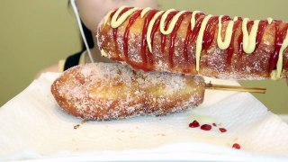 ASMR Giant Mozzarella Corn Dog *messy* 대왕 모짜렐라 핫도그 리얼사운드 먹방 | MINEE EATS