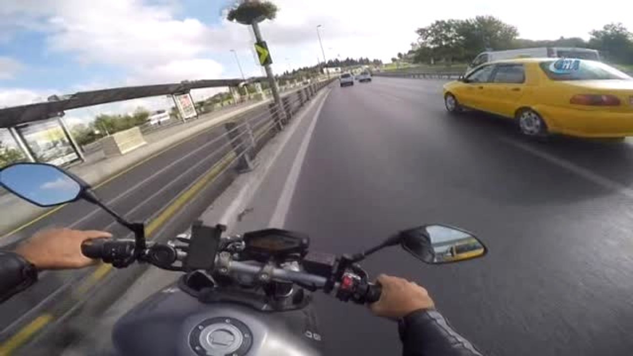 Motosiklet Kazası Kask Kamerasında