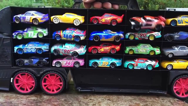 Disney cars piston cup racers lightning mcqueen jackson storm and cruz race to the pool pi