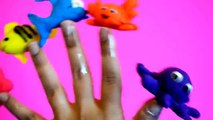 Un et un à un un à animaux la famille doigt amusement amusement garderie jouer Rime Mer avec avec Doh Shark, poulpe, poisson-enfants
