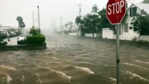 Irma stirs up waters where the Miami River meets Biscayne Bay in this from Sunday morning