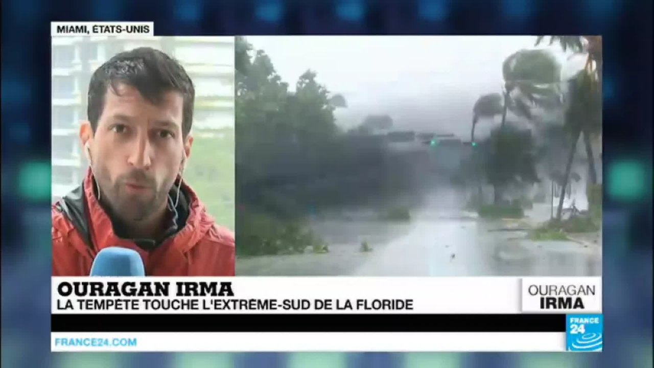 La coeur de l''ouragan touche l''extrême-sud de la Floride, Miami épargnée