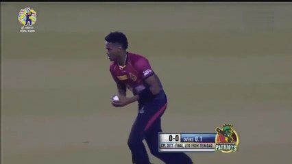 Ronsford Beaton brilliant over to Chris Gayle in Caribbean Premier League 2017 final, clocking 152 KPH