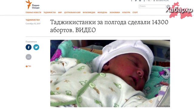 Таджикистан 14 300 прерванных беременностей за полгода