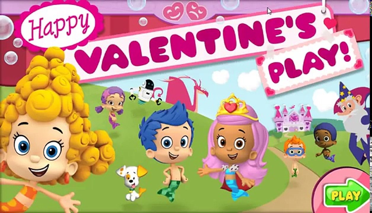 Niños para y guppies burbujas juego de dibujos animados de San Valentín en ruso