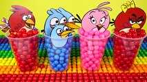 LEARN COLORS with Angry Birds Surprise Eggs & The Lollipops Party in My Tummy