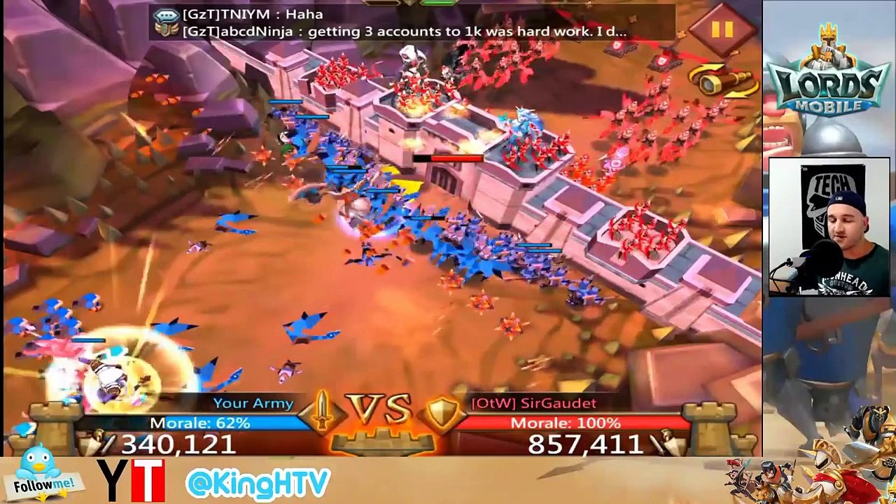 Lords Mobile: Unstoppable Wall vs 1 Billion Might T4 Player