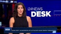 i24NEWS DESK | Shin Bet: hundreds of attacks have been thwarted | Sunday, September 10th 2017