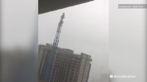 Crane collapses in Miami during intense hurricane winds