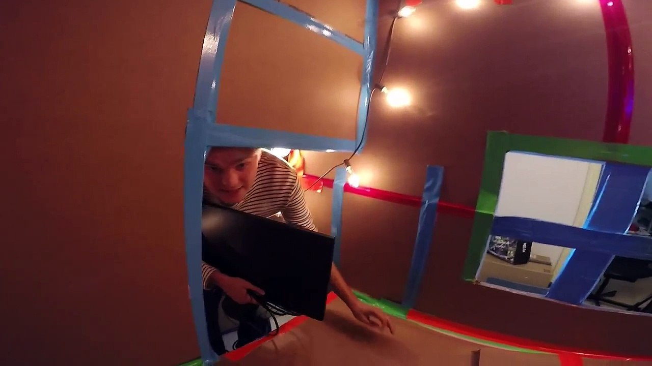 3 STORY BOX FORT MANSION!! 24 Hour Challenge: TV, Gaming Room, Kitchen & More!