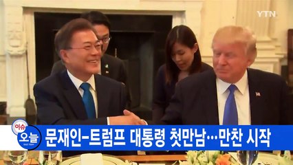 [YTN 실시간뉴스] 문재인-트럼프 대통령 첫만남...만찬 시작 / YTN