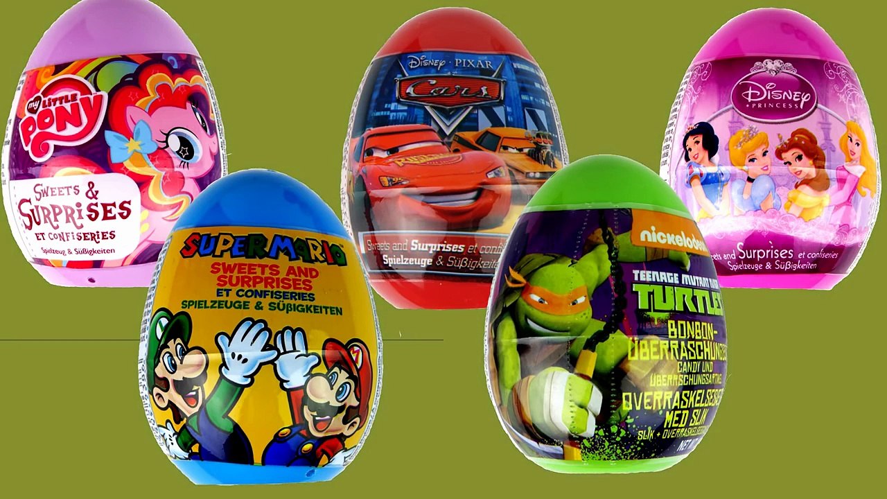Surprise eggs Super Mario, Disney Princess, Disney Pixar Cars, Turtles, My Little Pony Toys