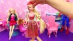 Bad Makeovers with Frozen Anna Elsa Rapunzel Barbie and Belle Hair Salon