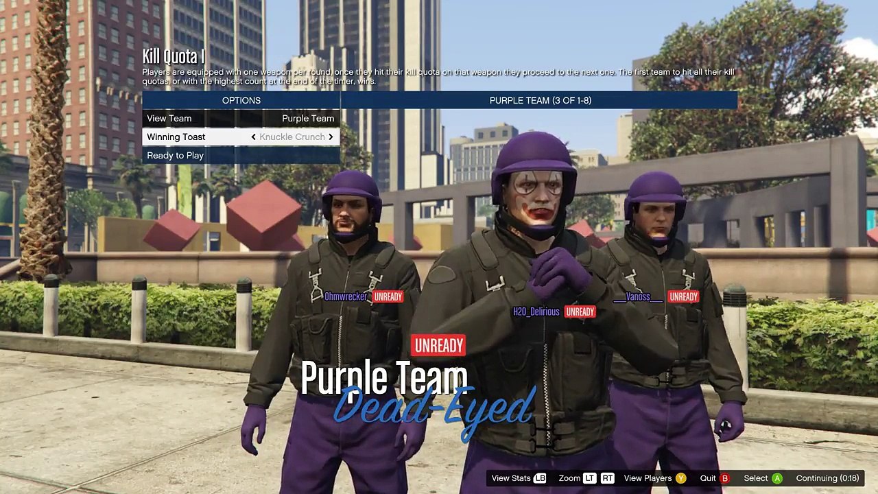 GTA 5 PC Online - KILL QUOTA! - (RACE TO MACHETE KILL!) 3v3