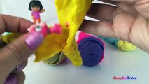 Play Doh Surprise Eggs Toys Ice Cream Cone Dora the explorer Mickey Mouse LPS Penguin CARs