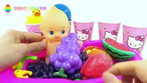 Et bébé des balles bain Bonbons les couleurs poupée Anglais bonjour Salut dans minou Apprendre faire semblant jeu de quilles Fruits p