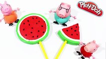 play doh watermelon cake - make cream watermelon cake for peppa pig en funny toys
