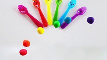 Learn Colors with Play Doh Smiley Faces and Rainbow Spoons Fun & Creative for Toddlers