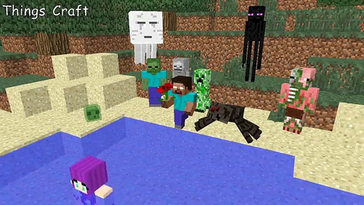 Animación muchachos desafío pescar Chicas monstruo Escuela tiburón Vs minecraft