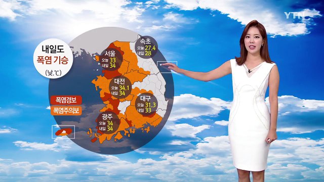 [날씨] 열대야 속 곳곳 소나기...내일도 폭염 / YTN