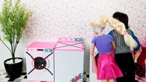 Kraliçe elsa ve barbie Çamaşırhane çamaşır makinesi Bölüm ; Barbie bebek çamaşır makinesi
