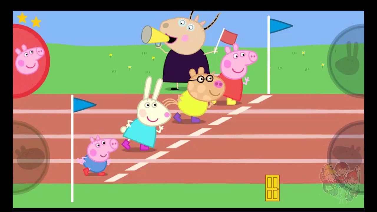 peppa pig sports day ice cream making long jump running video game clip Peppa Свинья 粉红猪小妹