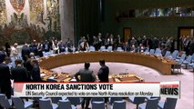 UN Security Council expected to vote on new North Korea resolution as early as Monday