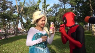 Frozen Elsa vs Hulk & Spiderman   Real Life Superhero Movie