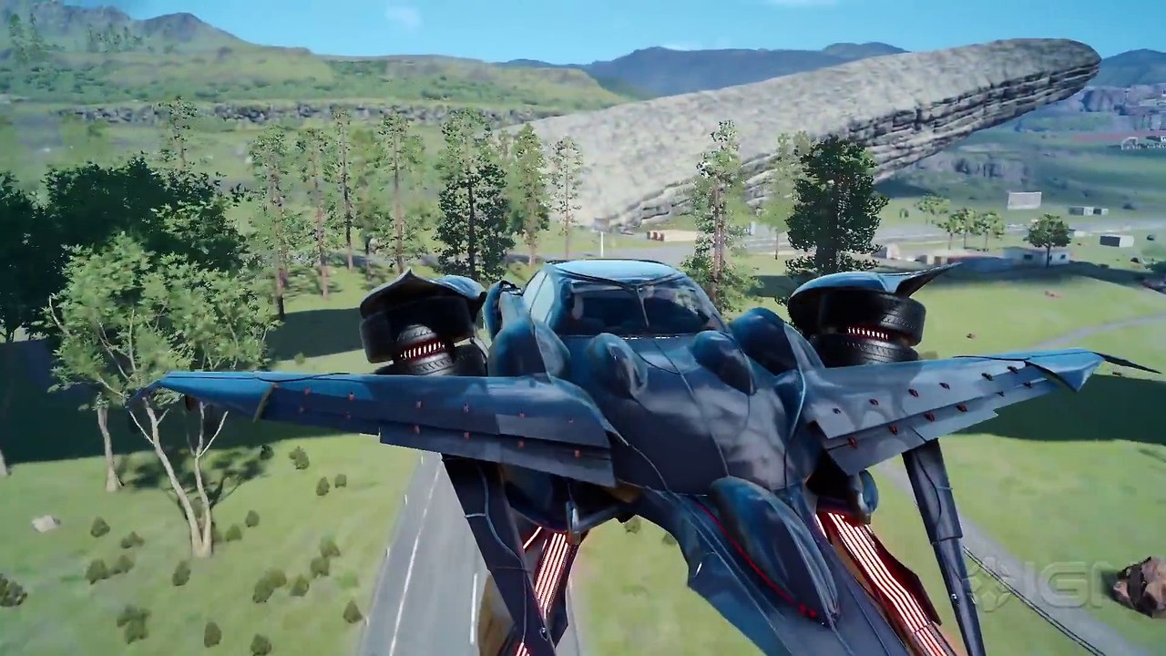 Final Fantasy 15 Noctis Flying Car Official Clip