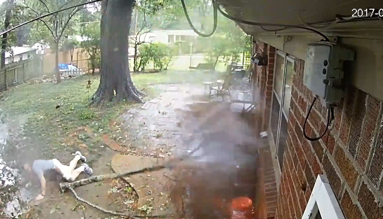 Guy Nearly Gets Hit By Fallen Tree Branch