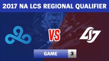 Highlights: C9 vs CLG Game 3 | Cloud9 vs Counter Logic Gaming | 2017 NA LCS Regional Qualifier