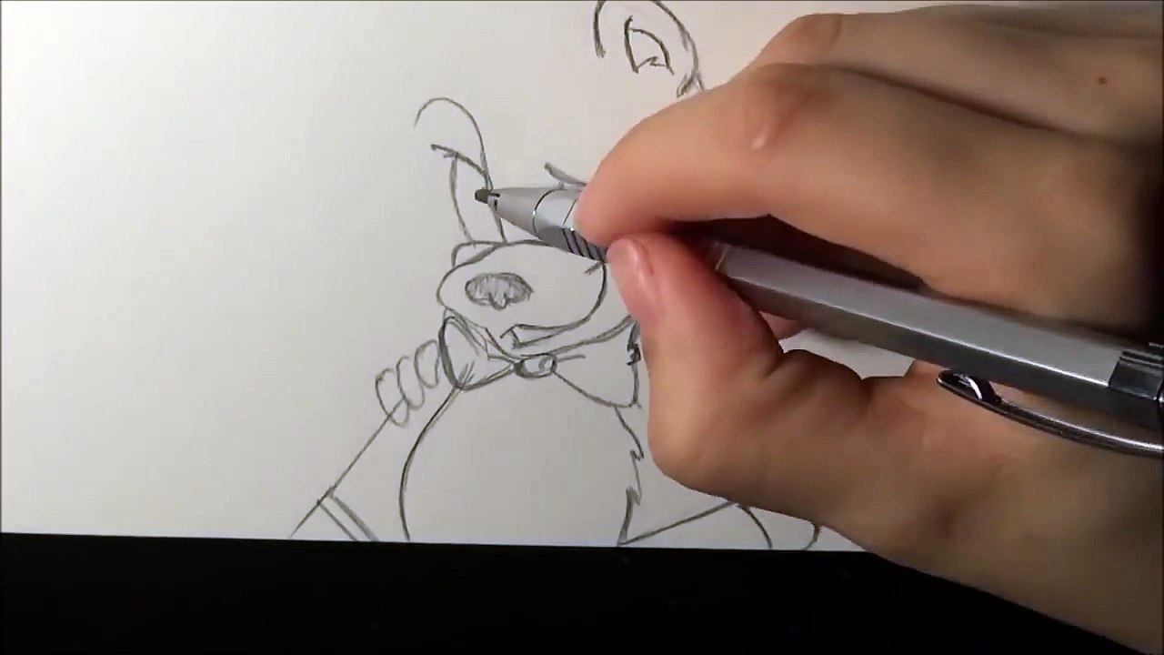 Speed Drawing Fnaf: Freddy, Bonnie, Chica & Foxy [Original : Tony Crynight]