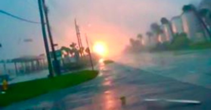 Possible Tornado Lifts Debris, Causes Electrical Flare in Melbourne Beach, Florida