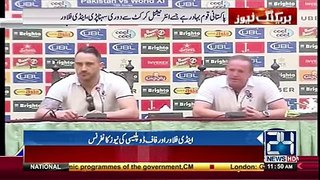 Andy Flower and Faf du plessis news conference Lahore
