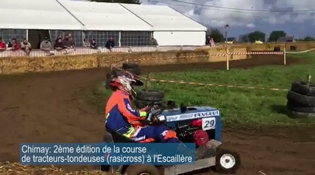 Chimay: 2e édition de la course de tracteurs-tondeuses (rasicross) à l'Escaillère