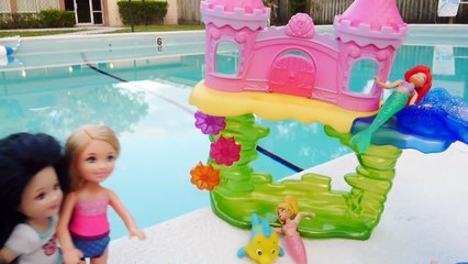 باربي يوم في المسبح و لقاء حورية البحر ألعاب بنات Barbie pool fun and Arial