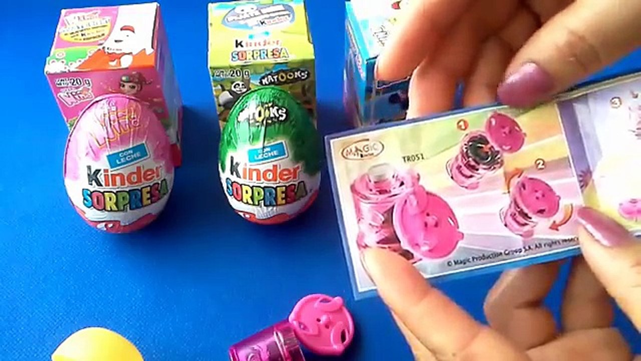 Kinder Sorpresa Natoons / Niño / Niña / Barbie (6 huevos en español)
