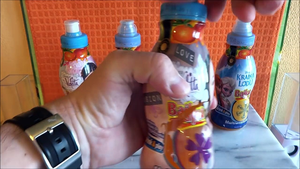 Disney Violetta and Frozen Surprise Eggs + Toys in New Drinks Huevos Sorpresa