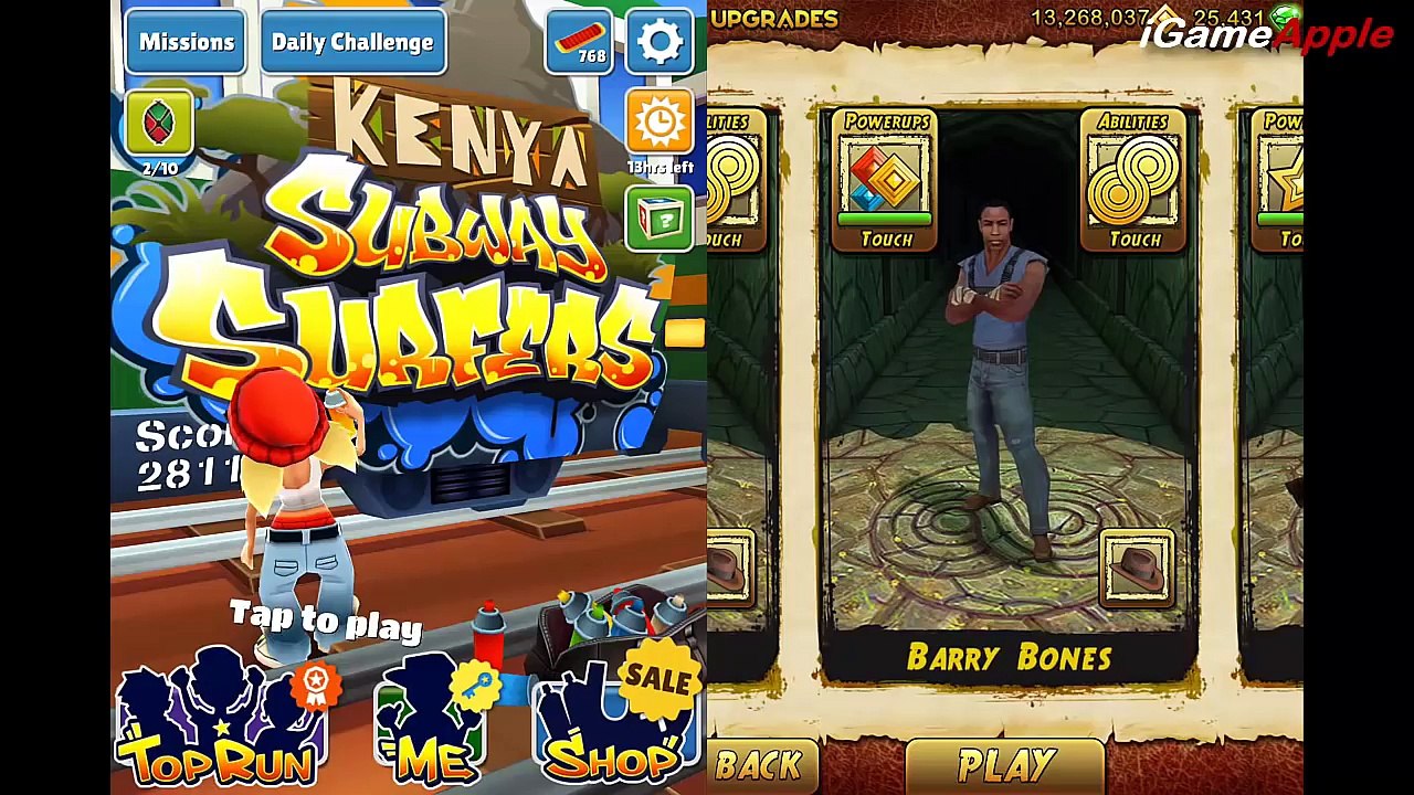 Subway Surfers (Tricky) VS. Temple Run 2 (Scarlett Fox) - iOS/ Android (Gameplay / Review)